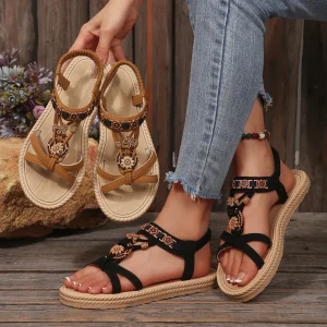 Bohemian-style sandals, ultra-lightweight summer beach vacation shoes, flat sports sandals