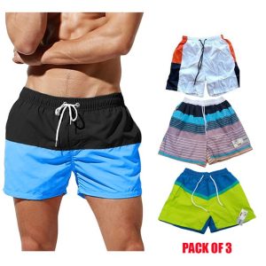 men’s 3 pack summer casual shorts – multicolor